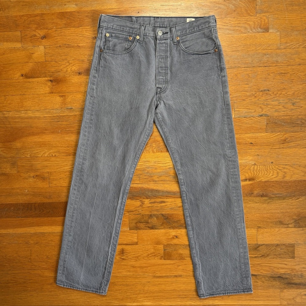 Levis 501 White Oak Cone Denim Mens Jeans 32x32 Gray Button Fly Mexico EUC